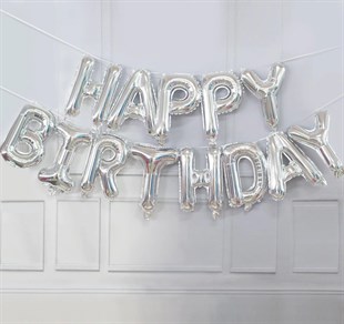 KBK Market Gumus Happy Birthday Balon Seti- Doğum Günü Balon Seti