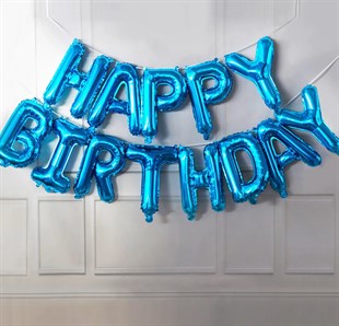 KBK Market Mavi Happy Birthday Folyo Balon 16 inç
